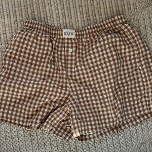 Amazon Brown & White Gingham Boxer Shorts